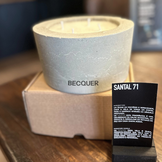 Stone Candle | Vela Premium de 1kg em Cachepot de Cimento